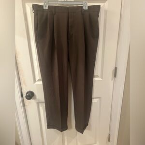Men's Haggar Premium Comfort Brown Dress Pants Size 36 x 29